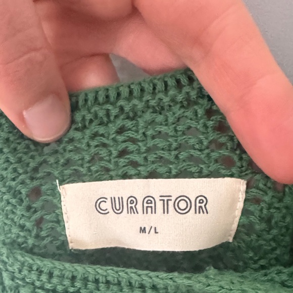 Curator Sf Green Crochet Zoe Tank Top M/L - Picture 4 of 5